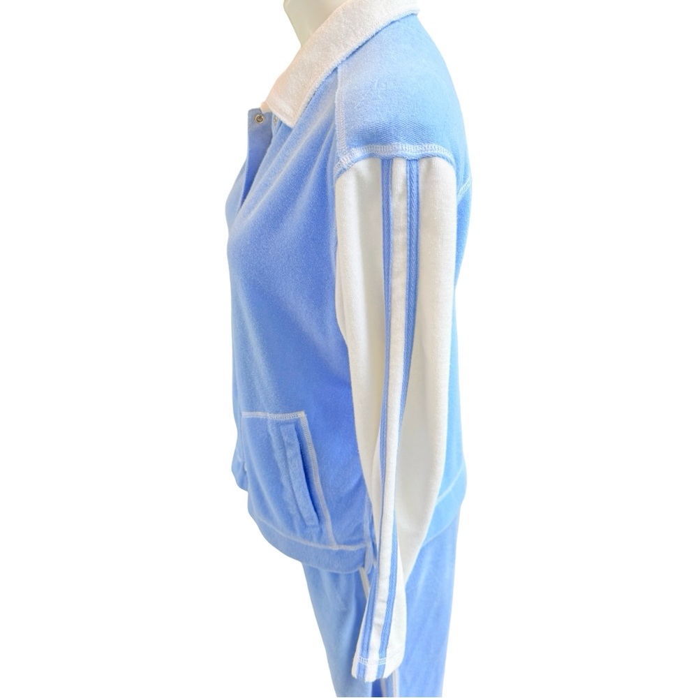 Vintage Terry Cloth After Swim Warm Up Suit Retro Tracksuit L Drawstring Pants - Picture 5 of 12